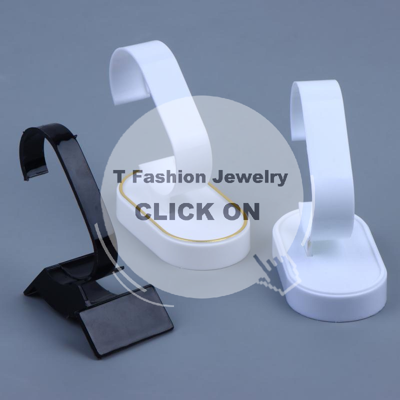 C자형 시계 진열대, 2개/4개 세트, 검은색/흰색,  - Jewelry And Watches Inc 리뷰 및 가격