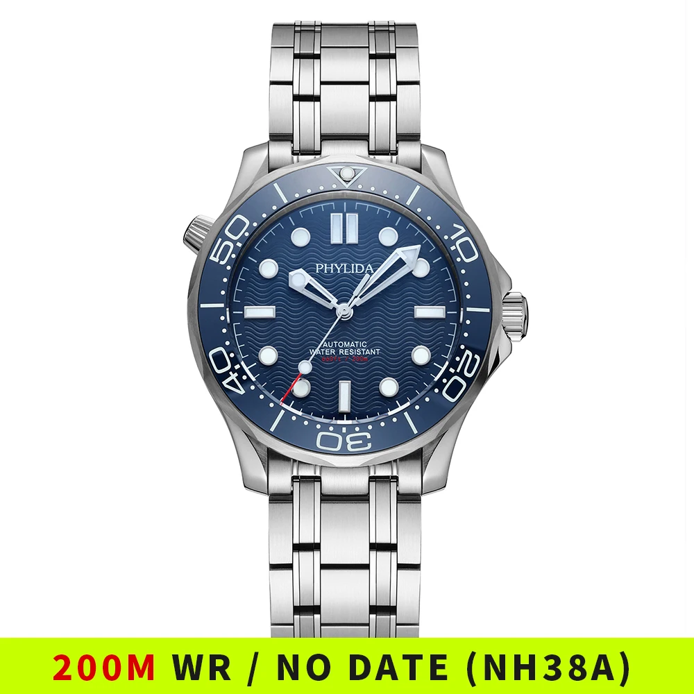 PHYLIDA 블루 다이얼 자동 시계, NH38a 다이 - Seiko Watch Prospex 리뷰 및 가격